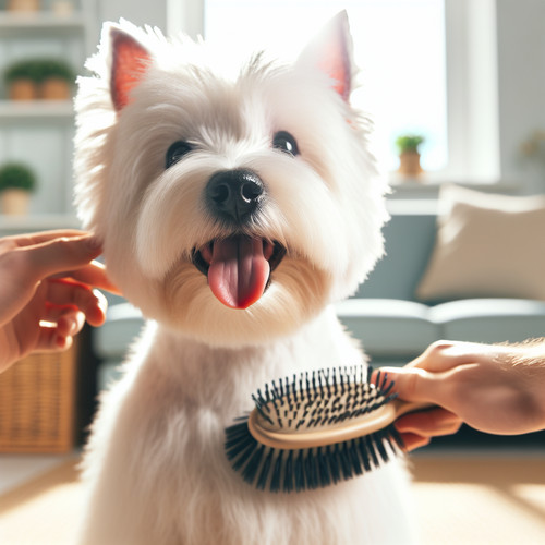 An image illustrating Cómo acostumbrar a tu Westie al cepillado