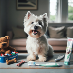 An image illustrating Cómo mantener los dientes de tu Westie limpios sin veterinario