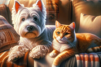 An image illustrating Guía para Westies que viven con gatos