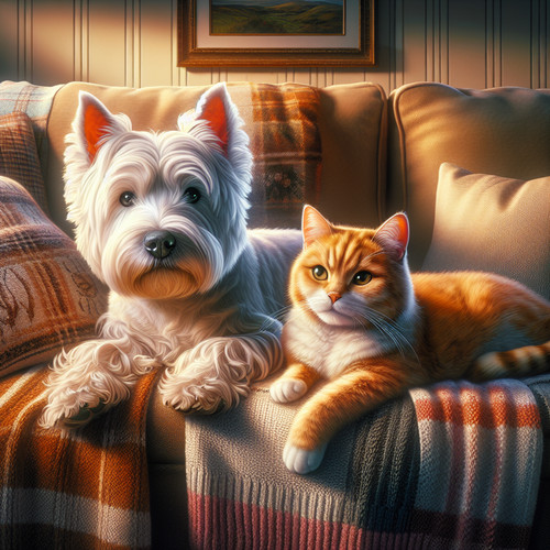 An image illustrating Guía para Westies que viven con gatos