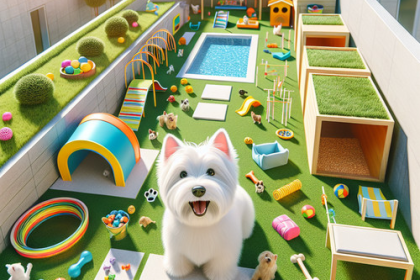 An image illustrating Cómo construir una zona de juegos para tu Westie en casa