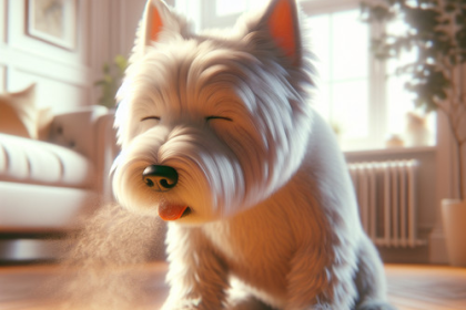 An image illustrating Qué significa si tu Westie estornuda mucho