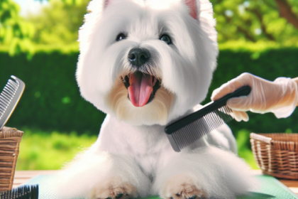 An image illustrating La mejor rutina de grooming para Westies en verano