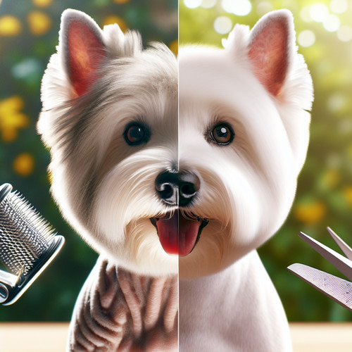 An image illustrating Cómo elegir entre corte de máquina o stripping para un Westie