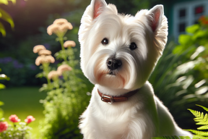 An image illustrating Qué protector solar usar en un Westie de pelaje blanco