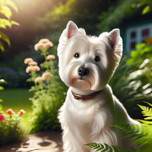 An image illustrating Qué protector solar usar en un Westie de pelaje blanco