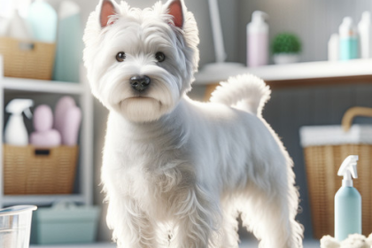 An image illustrating Qué hacer si tu Westie tiene olor fuerte a humedad