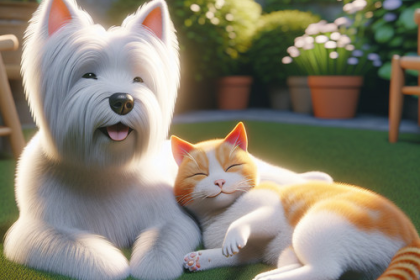 An image illustrating Qué hacer si tu Westie persigue a los gatos