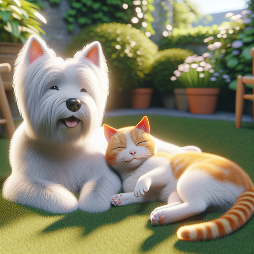 An image illustrating Qué hacer si tu Westie persigue a los gatos