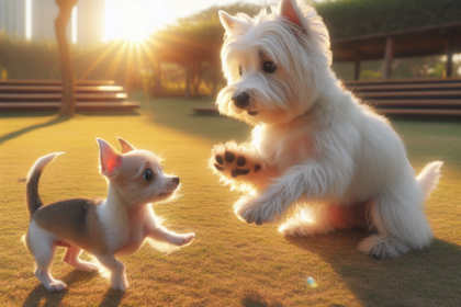 An image illustrating Cómo socializar un Westie que tiene miedo a otros perros