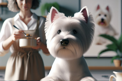 An image illustrating Qué hacer si tu Westie gruñe cuando come