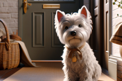 An image illustrating Cómo enseñar a un Westie a quedarse tranquilo ante visitas