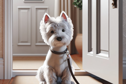 An image illustrating Cómo enseñar a tu Westie a esperar antes de salir
