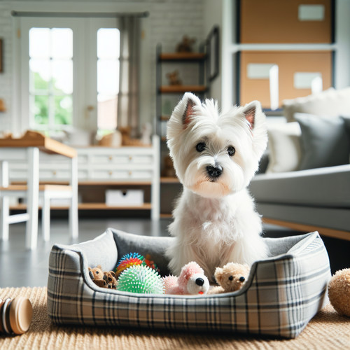 An image illustrating Cómo preparar a tu Westie para quedarse solo durante el trabajo