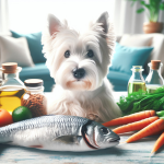 An image illustrating Qué alimentos naturales ayudan a mejorar la piel de un Westie
