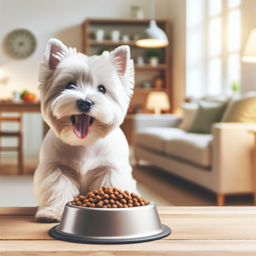 An image illustrating Cómo cambiar de pienso sin afectar el estómago de tu Westie