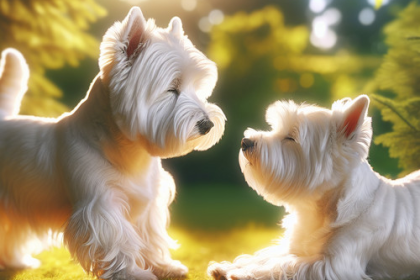 An image illustrating Cómo manejar la dominancia entre dos Westies machos