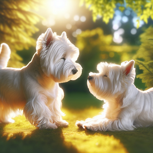 An image illustrating Cómo manejar la dominancia entre dos Westies machos