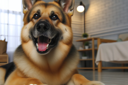 An image illustrating Cómo cuidar los dientes de tu Pastor Alemán en casa