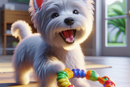 An image illustrating Qué juguetes ayudan a limpiar los dientes de tu Westie