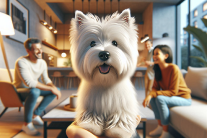 An image illustrating Qué hacer si tu Westie se porta mal con visitas