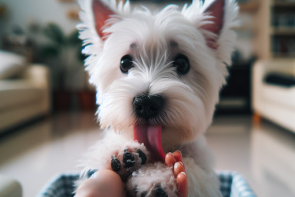 An image illustrating Qué hacer si tu Westie se lame las patas constantemente
