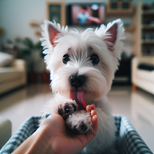 An image illustrating Qué hacer si tu Westie se lame las patas constantemente