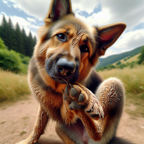 An image illustrating Qué hacer si tu Pastor Alemán tiene picazón sin causa aparente