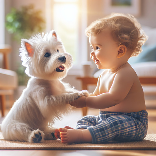 An image illustrating Cómo ayudar a tu Westie a adaptarse a un bebé en casa