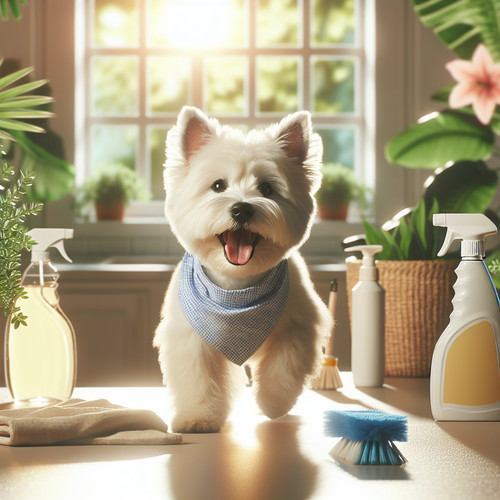 An image illustrating Qué productos de limpieza son seguros si tienes un Westie