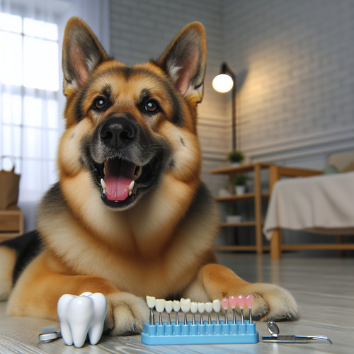 An image illustrating Cómo cuidar los dientes de tu Pastor Alemán en casa