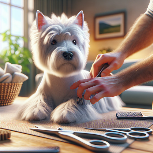 An image illustrating Cómo cortar el pelo del Westie en casa sin dañarlo