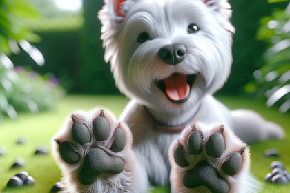 An image illustrating Qué hacer si tu Westie se ensucia constantemente las patas