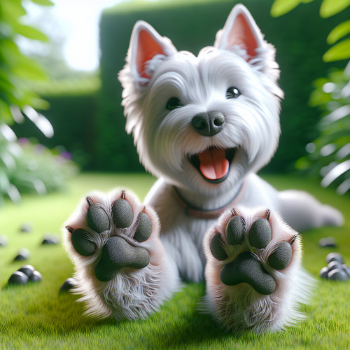 An image illustrating Qué hacer si tu Westie se ensucia constantemente las patas