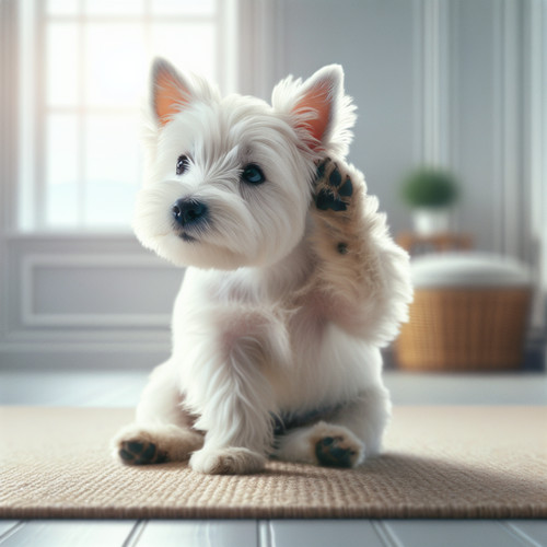 An image illustrating Qué hacer si tu Westie se rasca detrás de las orejas