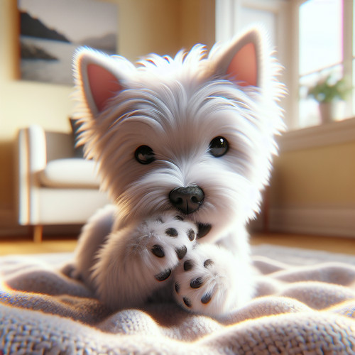 An image illustrating Qué hacer si tu Westie mastica sus patas