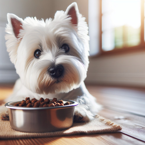 An image illustrating Qué cantidad de comida debe comer un Westie al día