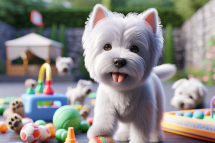 An image illustrating Qué juguetes ayudan a quemar energía en Westies jóvenes