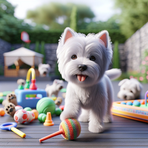 An image illustrating Qué juguetes ayudan a quemar energía en Westies jóvenes