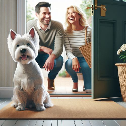 An image illustrating Cómo calmar a un Westie excitado cuando llegan visitas