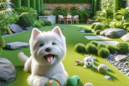 An image illustrating Cómo adaptar un espacio seguro para tu Westie en el jardín