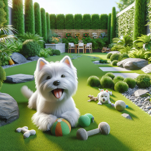 An image illustrating Cómo adaptar un espacio seguro para tu Westie en el jardín