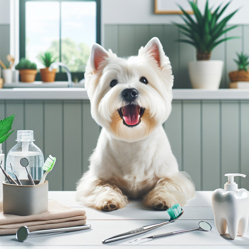 An image illustrating Cómo eliminar el mal aliento de un Westie sin productos químicos