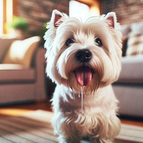 An image illustrating Qué hacer si tu Westie babea más de lo normal