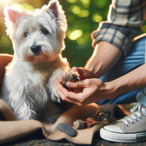 An image illustrating Cómo ayudar a tu Westie si se lastima una pata