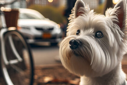 An image illustrating Cómo evitar que tu Westie persiga bicicletas o autos