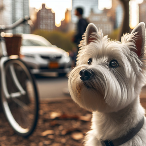 An image illustrating Cómo evitar que tu Westie persiga bicicletas o autos