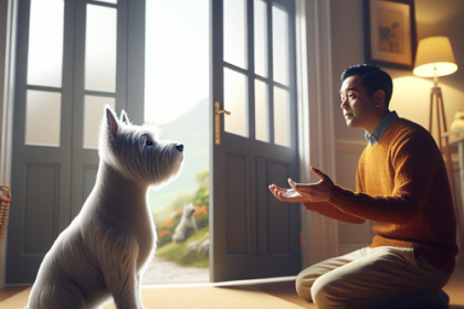 An image illustrating Cómo entrenar a un Westie para que no salga corriendo al abrir la puerta