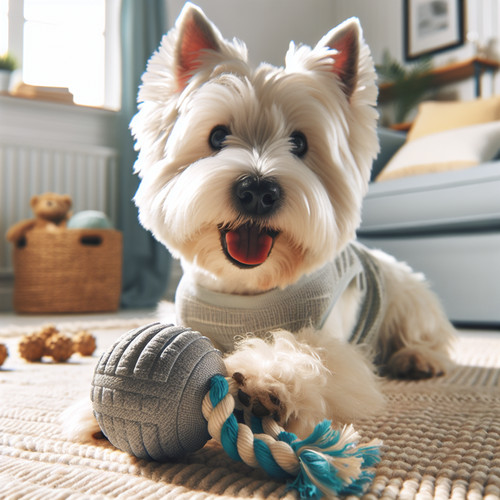 An image illustrating Qué juguetes ayudan a fortalecer la mandíbula de tu Westie