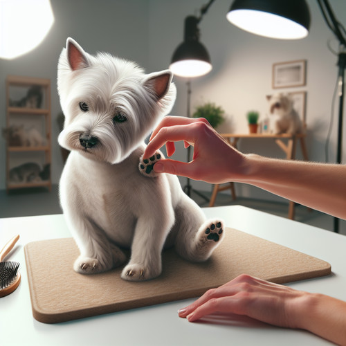 An image illustrating Por qué tu Westie se rasca después de ir a la peluquería